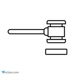Court Gavel Line Icon