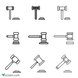 Court Gavel Set Icon