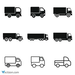 Delivery Truck Set Icon