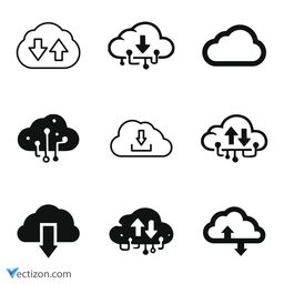 Digital Cloud Bundle Icon