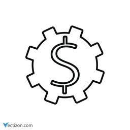 Dollar Gears Glyph Icon