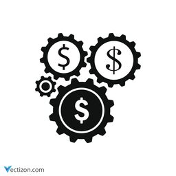 Dollar Gears Line Icon
