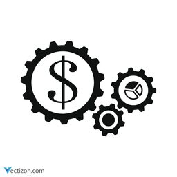 Dollar Gears Outline Icon