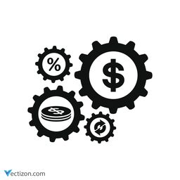 Dollar Gears Vector Icon