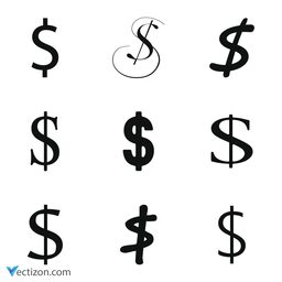 Dollar Sign Set Icon