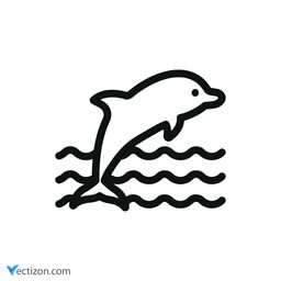 Dolphin Line Symbol icon