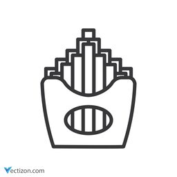 French Fries Outline Icon