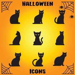 Halloweeen Cat Set Icon
