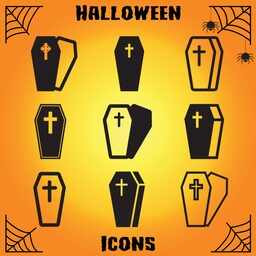 Halloween Coffin Set Icon