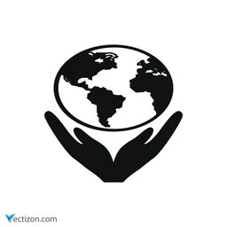 Hand Hold Globe Glyph Icon