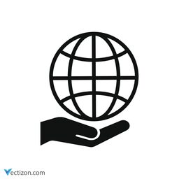Hand Hold Globe Line Icon