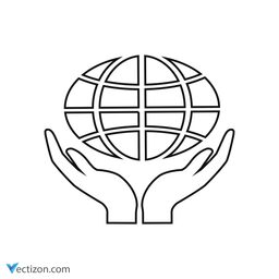 Hand Hold Globe Pictogram icon