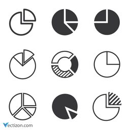 Pie Chart Set Icon