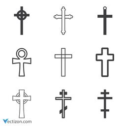 Religion Cross Set Icon